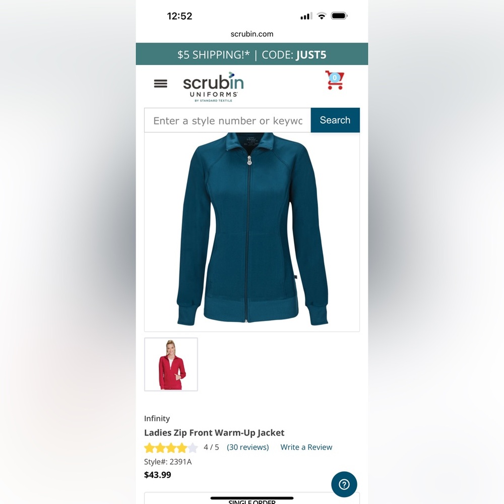 Women's Blue Zip-Up Lab Jacket - Picture 5 of 5